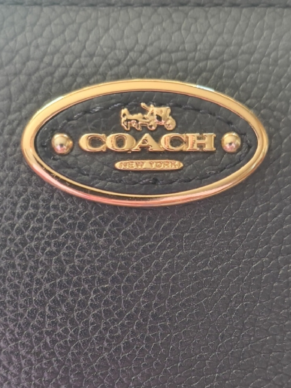 Coach Navy Blue Leather Wristlet (LARGE SIZE) with Gold Hardware Coach New York - Picture 7 of 12